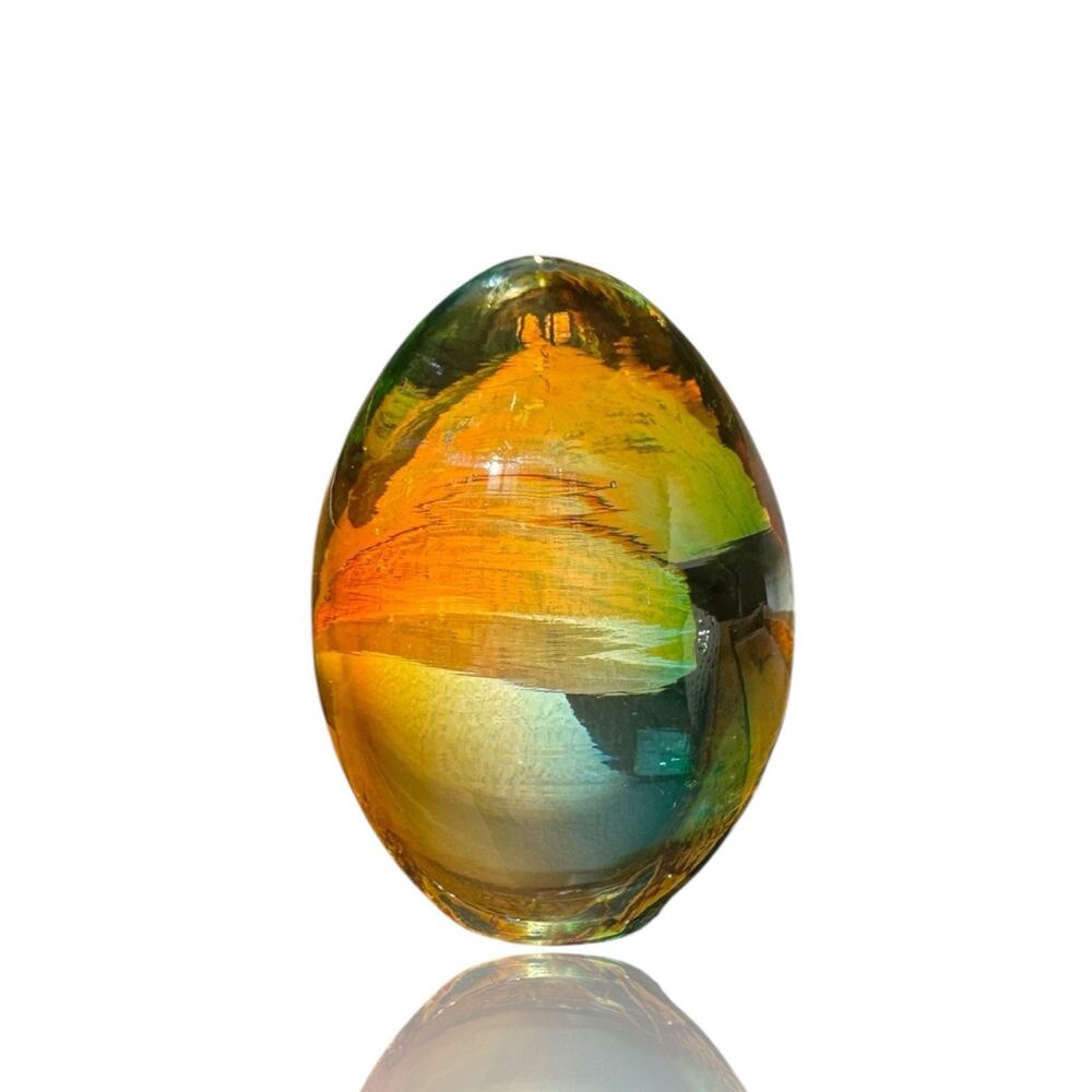 Murano Art Glass Egg Paperweight Muranonet.com Earth Tones